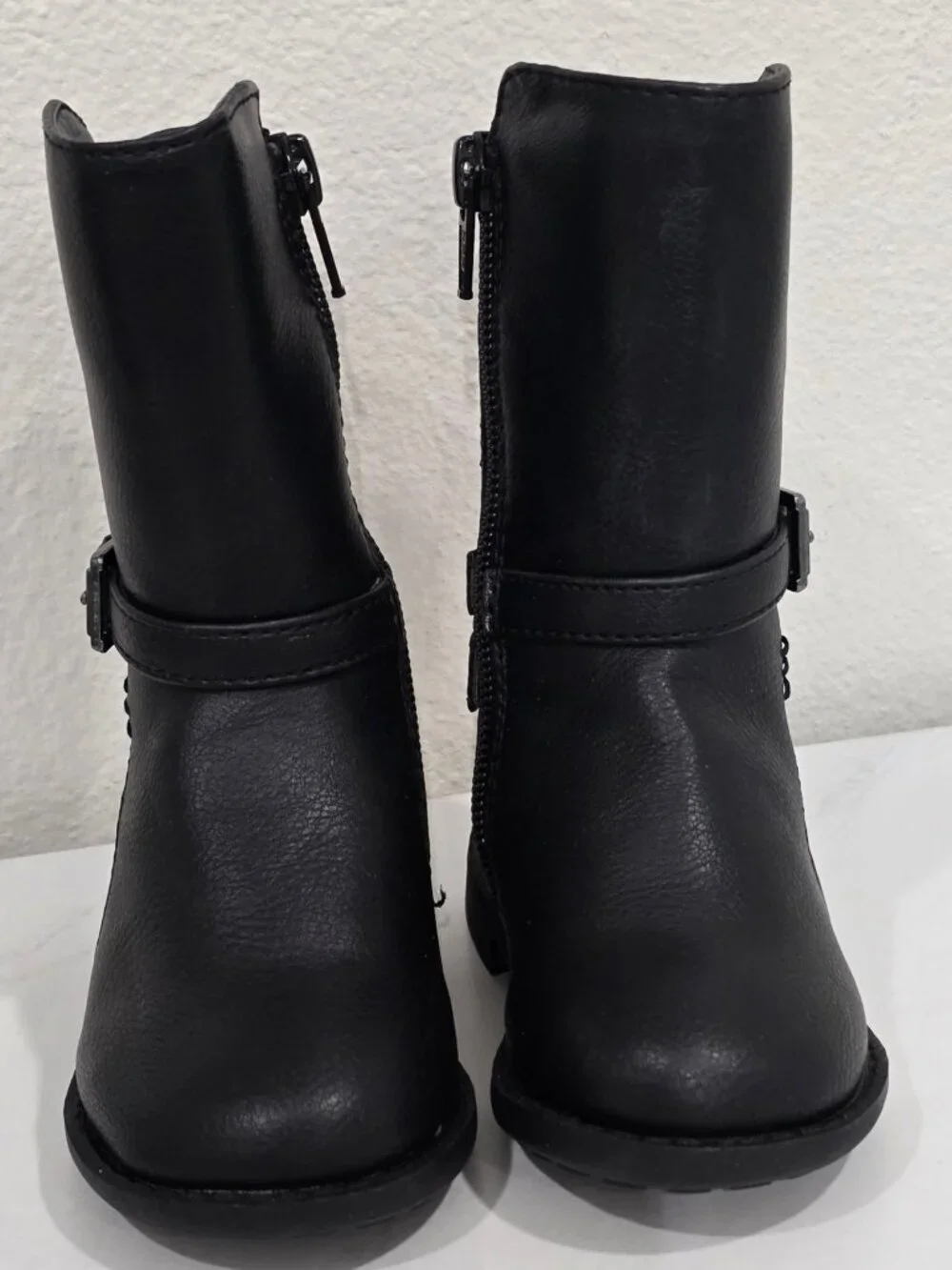 The Children’s Place ✦ Black Riding Boots ✦ Side Zipper Buckle Detail Sz 4 NWT